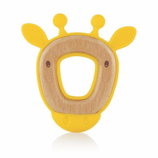 Giraffe Silicone & Wood Baby Teether